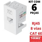 6un Módulo Tomada Rede RJ45 6E 8V Modulare Evidence Blanc Mais FAME