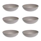 6Un Saladeira Redonda 2,4Lt Tigela Bowl 25Cm Cinza Petra - EVO