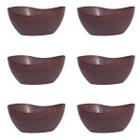 6un Tigela saladeira bowl oval 1,9lt marrom escuro - Evo