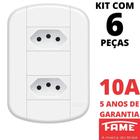 6un Tomada Padrão Dupla 2P+T 10A Com Placa Blanc Mais FAME