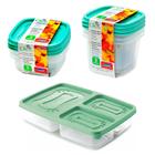 7 pote com tampa freezer microondas geladeira frutas comida alimentos lanche marmita fitness vasilha - Plasútil