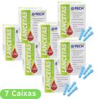 700Un Lancetas 7 caixas G-tech Agulha 30g Punção Controle Glicose Diabetes Glicemia Amostra Sangue