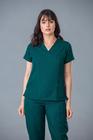 709 - Scrub Blusa Feminina com Decote V Plus Size