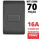 70un Interruptor Simples 10A Com Placa Habitat Black FAME