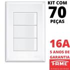 70un Interruptor Simples 3 Teclas 16A Com Placa 4x2 Evidence FAME