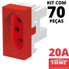 70un Módulo Tomada Padrão 2P+T 20A Vermelha Habitat Black FAME