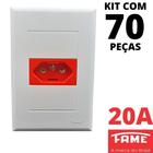 70un Tomada Padrão 2P+T 20A Vermelha Com Placa Evidence FAME