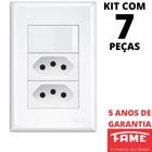 7un Interruptor Paralelo Three Way 16A e Tomada Dupla Padrão 2P+T 20A Com Placa Evidence FAME