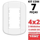 7un Placa 4X2 03 Módulos Com Suporte Blanc Mais FAME