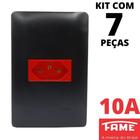 7un Tomada Padrão 2P+T 10A Vermelha Com Placa Habitat Black FAME