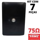 7un Tomada Para Antena De Tv Para Cabo Coaxial Com Placa Habitat Black FAME