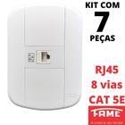 7un Tomada Rede RJ45 CAT 5E 8V Com Placa Blanc Mais FAME