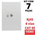 7un Tomada Rede RJ45 CAT 6E 8V Com Placa Evidence FAME