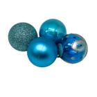 8 Bolas De Natal Azul Claro 5cm Cromus 1316204