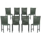 8 Cadeiras de Jantar Cannes de Alumínio com Pintura Preta e Trama Tela de Corda Náutica - Trama Original