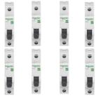 8 Disjuntores Schneider 25a C Interruptor 1p Proteção 3ka