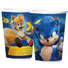 8 Lembrancinhas copos Sonic decoração festa aniversário