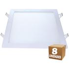 8 Painel Led 24w Quadrado Embutir 6500K Bivolt 30cm Avant