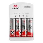 8 Pilhas Recarregáveis Mox Aa 2600 Mah + Carregador Rápido