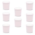 8 Potes Para Alimentos 500 ML Branco Com Tampa PP 11x9,5 Cm - generic