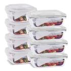 8 Potes Vidro Herméticos Tampa Silicone Vedação 640ml 800ml