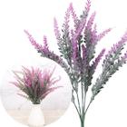 8 Ramos Plantas Lavanda Rosa Artificiais Com 35 Folhas 40cm