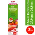 8 Saquinhos herméticos 3 litros embalagem zip lock plástico resistente armazenar lanches Sanremo