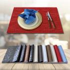 8 Sousplats para Mesa e 8 Porta Copos Sisal Vermelho