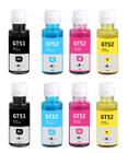 8 Tinta Gt51 E Gt52 Kit Com 4 Cores Para 5800, 5810, 5820, Gt5822 - INKTANK