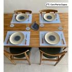 8 Toalhinhas de Mesa e 8 Porta Copos Sisal Azul Claro