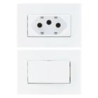 8 Tomada 3 Pinos 20a + 2 Interruptor Paralelo 10a Embutir Móvel Branco Sleek Margirius