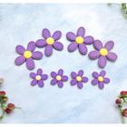 8 Unidades Aplique Emborrachado Margarida Lilas Laços Tiaras Artesanato DIY