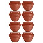 8 Vasos De Parede Rattan 3 Litros para Jardim varanda Color