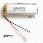 802060 C/ 1100mah 8mmx20mmx60mm 2 Fios 3,7v - KMIG