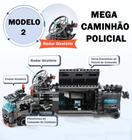 820 Peças Blocos Montar Polícia Swat Mega Caminhão + Mega