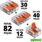 82un Conector Wago Emenda 221 2/3/5 vias 4/6mm² 32A/41A/450V