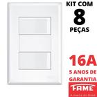 8un Interruptor Paralelo Three Way 2 Teclas 16A Com Placa Evidence FAME