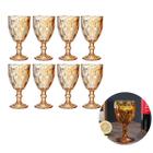 8Un Taça Ambar Metalizada 330ML Diamond Bico de Jaca Buffet - Class Home