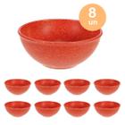 8un TIGELA 500ml BOWL CUMBUCA VASILHA SOPA CALDO VERMELHO - Evo