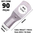 90un Terminal de Compressão Para Cabo de 50mm² Furo M12 SC50-12