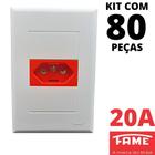 90un Tomada Padrão 2P+T 20A Vermelha Com Placa Evidence FAME