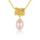 925 Prata para mulheres Colar Pérola Pingente Zircon Inlay Natural Freshwater Pearl Jewely Link Women Gift  Colares