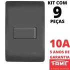 9un Interruptor Paralelo Three Way 10A Com Placa Habitat Black FAME