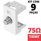 9un Módulo Tomada Para Antena De Tv Para Cabo Coaxial Modulare Evidence Blanc Mais FAME