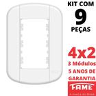 9un Placa 4X2 03 Módulos Com Suporte Blanc Mais FAME