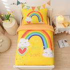 A Nice Night Bedding 4 Piece Cartoon Rainbow Toddler Bedding Set com nuvem impressa para meninos meninas cama edredom conjunto de lençóis, amarelo