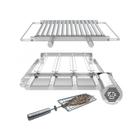 A3 Grill Ajustável - Motor Giratório para 4 Espetos + Suporte Ajustável + 2 Grelhas Argentinas + Espeto Grelha
