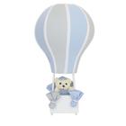 Abajur Balãozinho Cintura Urso Azul Com Cinza Quarto Bebê Infantil