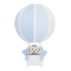 Abajur Balãozinho Urso Chevron Azul Com Branco Quarto Bebê Infantil