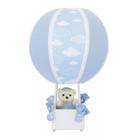 Abajur Balãozinho Urso Nuvem Chevron Azul Quarto Bebê Infantil